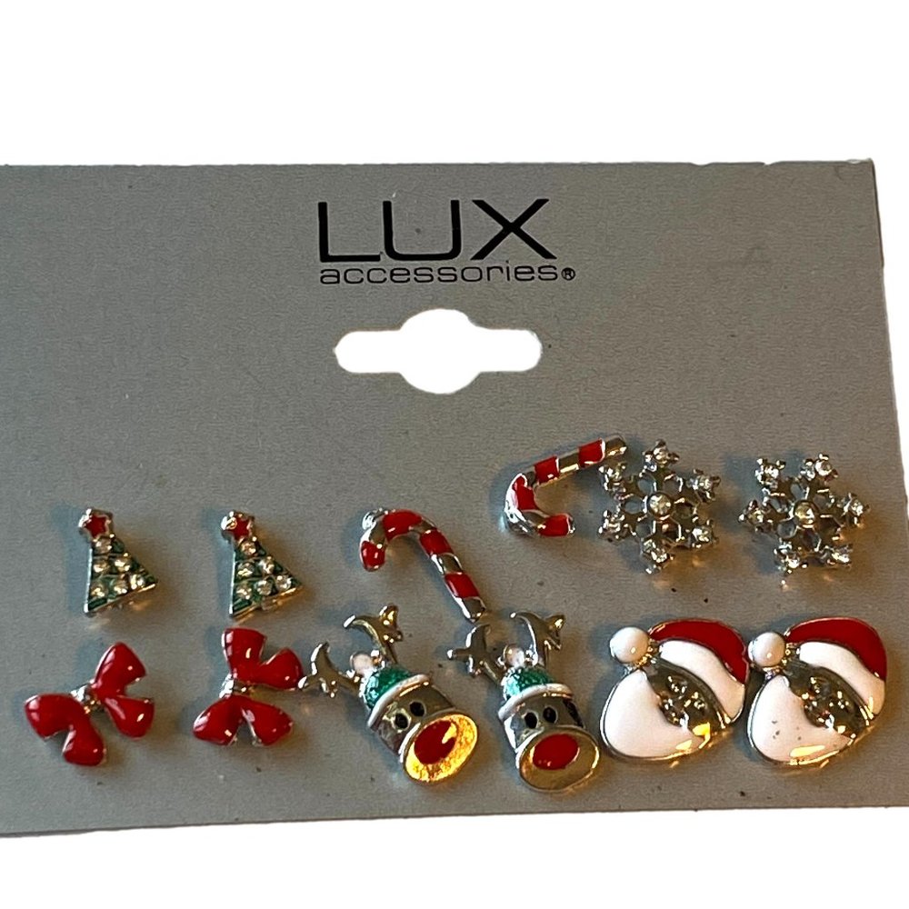 LUX Set of 6 pairs of Christmas Earrings
